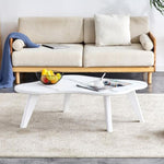 ZUN Modern minimalist white imitation marble tabletop coffee table. Solid wood spray painted desk legs, W1151P165879