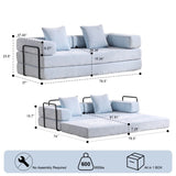 Floor,Compression Sofa,Convertible Floor Sofa Bed-with Pillow Back Support Armrest,Comfy Futon 48802852