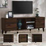 Mid Century TV Stand 2 Cabinets, Media Console Table for TVs up to 70'', Entertainment Center N710P190046Q