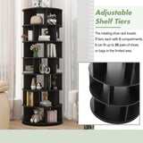 ZUN ON-TREND Φ23.6'' Rotating Shoe Rack Tower, 7-Tier Spinning Shoe Shelf with 5 Grids Per Layer, N721P180790B