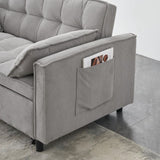 54.30-inch double Two-seat casual sofa with pull out bed, living room furniture, light grey W1658P176558