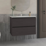 Bathroom Cabinet Opalo, with Two Shelves and Open Storage, Black B070P316867