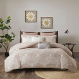 Cotton Jacquard Comforter Set Blush Full/Queen B035128789