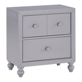 Transitional Gray Finish 1pc Nightstand of Drawers Wood knobs Turned Feet Modern Bedroom Furniture B011P294629