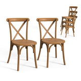 2pcs X- back Garden Plastic Folding Chair Farmhouse Brown 62831755