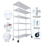 ZUN 6 Tier 6000lbs Capacity NSF Metal Shelf Wire Shelving Unit, Heavy Duty Adjustable Storage Rack with 81168611