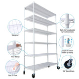 6 Tier 6000lbs Capacity NSF Metal Shelf Wire Shelving Unit, Heavy Duty Adjustable Storage Rack with W465142128