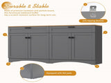 ON-TREND Farmhouse TV Stand with 2 Drawers for TVs Up to 70", Versatile Wood Grain Sideboard with N721P245732E