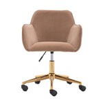 ZUN 002-Velvet Fabric Adjustable Height 360 revolving Home Office Chair with ld Metal Legs and Universal 81159498