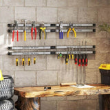 Silver Magnetic Tool Organizer Strips - Carbon Steel Construction, Ideal for Clutter-Free 85942664