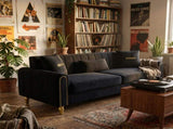 FX-P11-BK 87.4 Inches Modern Sofa Couch for Living Room, 3 Seater Upholstered Sofa with W576P360580