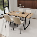 59" MDF light wood dining and modern dining chair 4-piece set, medieval wooden kitchen dining 84086713