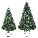 ZUN Christmas Tree 6FT 920 Branches Flocking Spray White Tree Plus Pine Cone 60548961