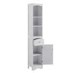 ZUN Tall Bathroom Cabinet, Freestanding Storage Cabinet with Drawer, MDF Board, Adjustable Shelf, White 18363202