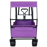 480Lbs Collapsible Wagon with Canopy,Wagon Stroller with 7" All-Terrain Wheels, Lightweight Foldable W321P269230