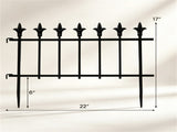 Black Foldable Garden Border Fence, 5 Pack No Dig Animal Barrier, Decorative Metal Fencing for Lawn 27478670