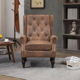 COOLMORE Wood Frame Armchair, Modern Accent Chair Lounge Chair with Sturdy Wood Legs for Living Room W395109982
