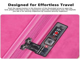 28 Inch Luggage with Spinner Wheels, PU Leather Suitcases for Women with TSA Lock, Pink T5391P496258