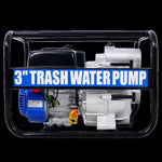 ZUN Trash Pump 3 inch, 209cc 7HP 4 stroke OHV ENGINE, Gas Powered Full Trash Water Pump 50 ft Discharge W465134909