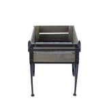 24.4x12.6x15.4" Rustic Black Trolley Cart Plant Stand, Planter W2078P322246