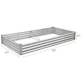 2 Pcs 841ft Galvanized Raised Garden Bed, Metal Outdoor Planter Box, Rectangular Garden Bed for 28680578