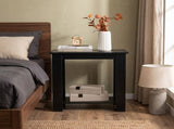 2-Tier Modern End Table with Storage Shelf, Compact Wooden Nightstand Sofa Side Table for Living 92103067