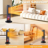 25" Tower Space Heater with 3D Flame, 1500W Portable Electric Heater with Thermostat, 60&deg 85626018
