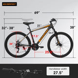 ZUN A26322 26-inch mountain bike adult aluminum frame shock absorbing front fork bike 21-speed disc W709P174689