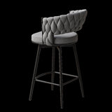 ZUN 360&deg;Swivel Bar Chairs set of 2, equipped with soft cushioned backrest counter stool, metal leg W1727P234205