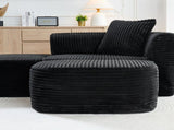 114" Cloud Sectional Couch with L-Shape Chaise, Modular Sofa with Movable Ottoman, Upholstered W1117P371650