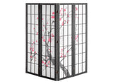 4-Panel Japanese Room Divider Screen, Wooden Folding Privacy Screen for Indoor Use, Portable 56031541