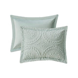Twin Embroidered Medallion Faux Fur Ultra Plush Comforter Mini Set B03597229