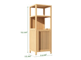 Bamboo Storage Cabinet, Freestanding Tall Storage Tower with Shelves and Doors for Bathroom Living 98804026
