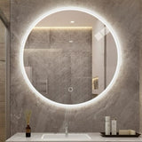 Round LED bathroom mirror with light wall-mounted makeup mirror with adjustable color temperature W2071P313051