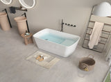 49'' Acrylic Freestanding Soaking Bathtub, Square-shape Japanese Soaking Hot Tub, Sit-In Design with W1573138021