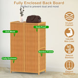 6-Tier Shoe Cabinet with Bamboo Shoe Rack Freestanding Shoe Organizer with 2 Hollow Doors and 57089527