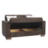 PrimeNest ZenAero Collection Upholstered Convertible Loveseat with Storage, Brown Microfiber B030P281763