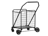Shopping Cart with Shelf,Grocery Cart on Wheels, Foldable Utility Shopping Carts with Double Basket 85345165