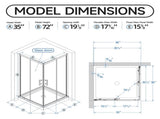 36" D X 36" W X 72" H Corner Shower Enclosure Shower Stall for Walk in Shower, 1/4" Thick Clear SGCC T5595P495289