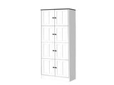 Tall Storage Cabinet with 8 Doors and 4 Shelves, Wall Storage Cabinet for Living Room, Kitchen, 99782676