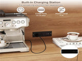 Natural Boho 6-Door Pantry Cabinet, PE Rattan Doors & Built-in Charging Station 36805951