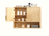 2-Door 3-Tier Slatted Bathroom Wall Cabinet 24.49"*22.83"*8.07 Oak 35998404