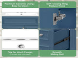 24" Bathroom Vanity with Ceramic Sink, Small Bathroom Sink Cabinet, Modern Cabinet with 2 Drawers N710P318989C