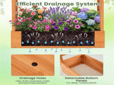 Fir Wood Raised Garden Bed with Side Trellis, 109.2235.56114.30 cm Planter Box with Drainage 88794081