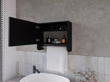 Black Medicine Cabinet with Towel Bar and Included Mirror B062P252181