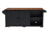 K&K 72" Farmhouse Kitchen Island with Fridge Storage Space & Power Outlet, Rolling Coffee Bar 25703063