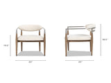 Artemis Mixed Material Upholstered Dining Arm Chair, Warm White Chenille B2719P269267