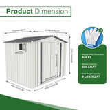 8X6 FT Metal Outdoor Storage Shed, Tool Shed with Pitched Roof Waterproof with Side Window and W3213P309388