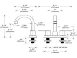 2 Handles Bathroom Sink Faucet, Brushed Nickel Centerset RV Bathroom Faucets for 3 Hole pop-up 05768411