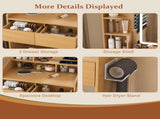 Vanity Table with LED-Illuminated Mirror, Power Outlet, Hairdryer Holder & Stool Compact Dressing 71925023